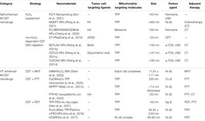 Mitochondria-Targeting Chemodynamic Therapy Nanodrugs for Cancer Treatment